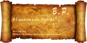 Blaskovics Pető névjegykártya